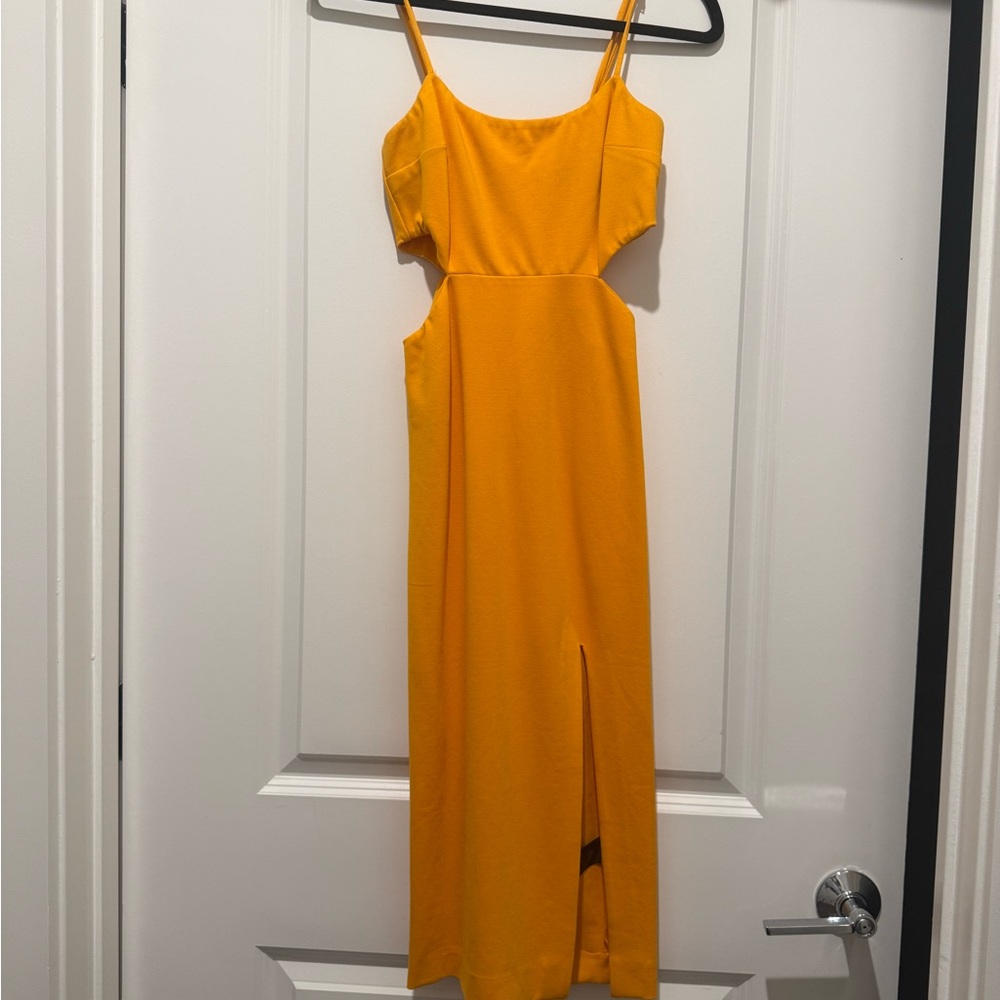 Lulu's Vibrant Yellow Midi Dress